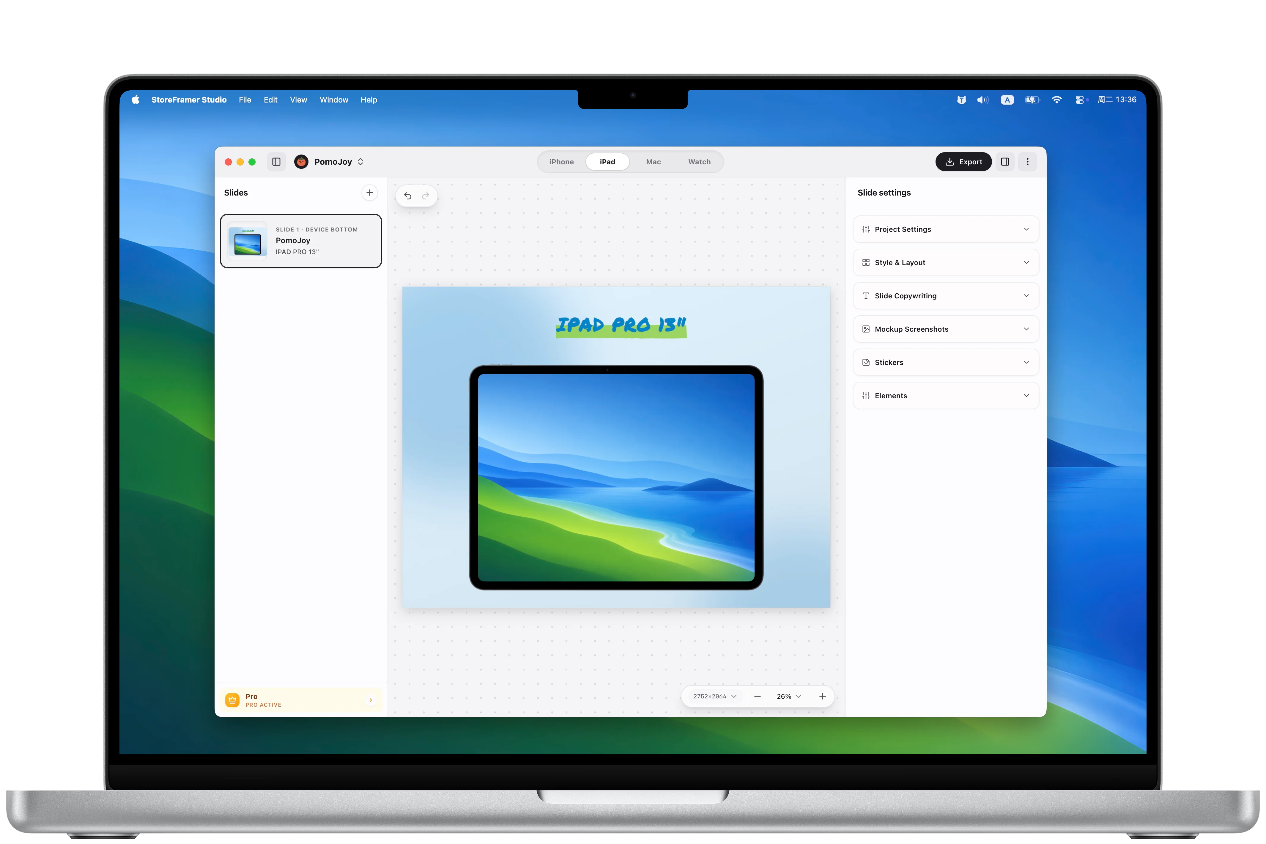 StoreFramer Studio iPad 截图编辑预览